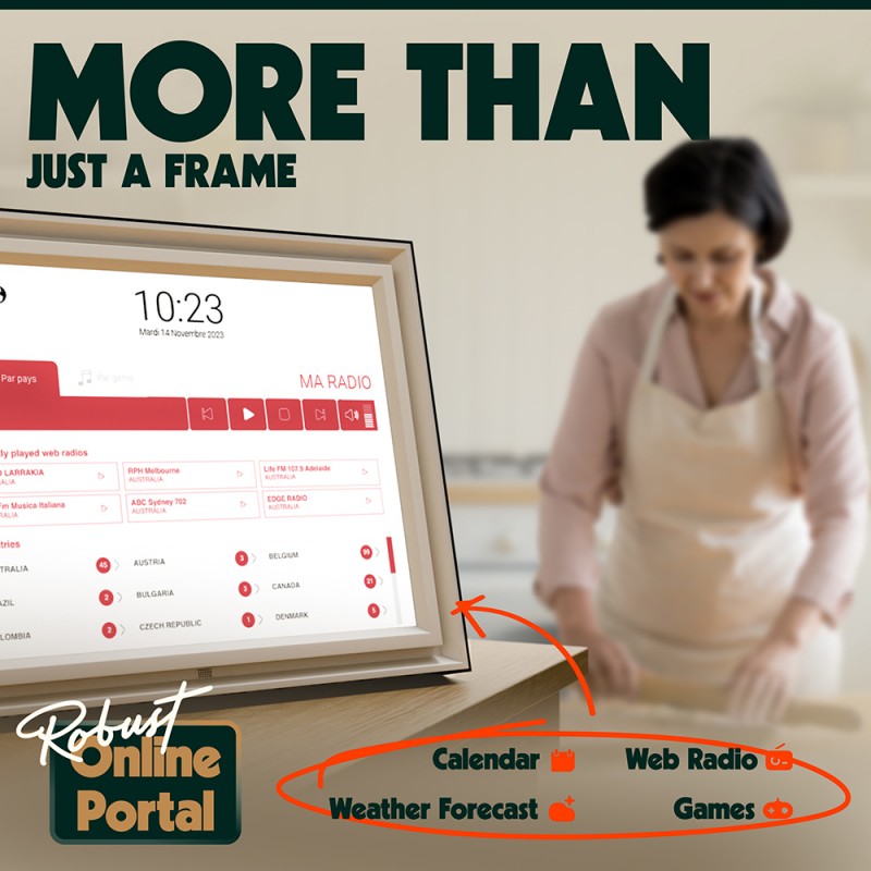 TMISHION Cadre Numérique 17 Pouces Cadre Photo Numérique HD 17 Pouces