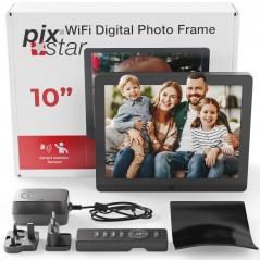 Porta-retratos Pix-Star de 10 polegadas com ligação Wi-Fi & Cloud